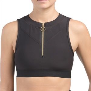 betsey  johnson zip front sport bra